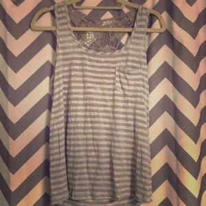 Gray striped tank top